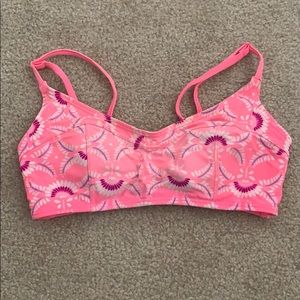 Pink scoop neck bikini top